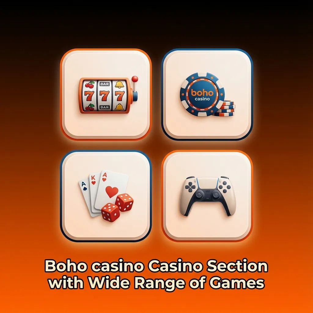 Boho casino games lobby showcasing pokies, crash, card, roulette, jackpots and video poker categories on a vibrant interface