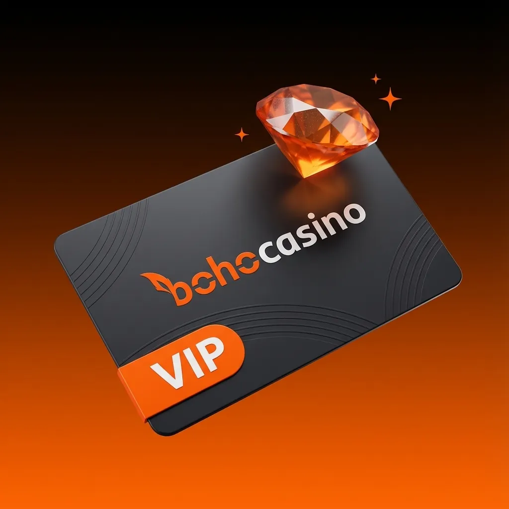 Boho Casino loyalty program chart showing Bronze to Diamond tiers, wagering requirements and increasing VIP rewards