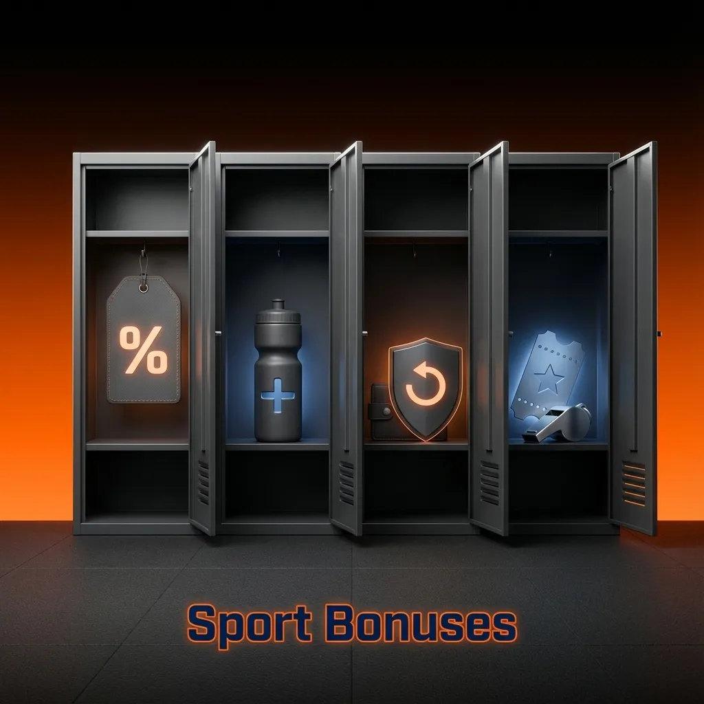 Sport bonuses banner showing welcome offer, accumulator boost and multi-bet insurance for Australian sports bettors