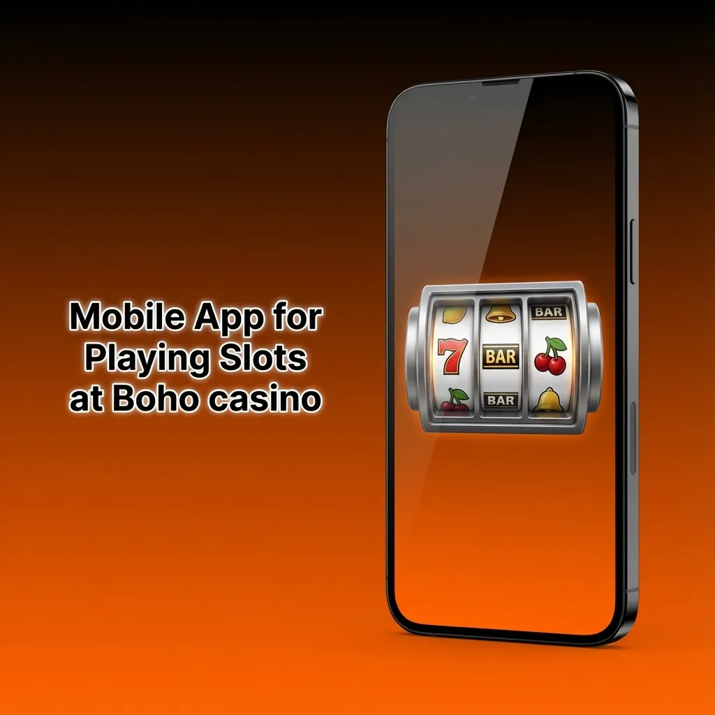 Smartphone displaying Boho casino mobile slots lobby with clean layout, touch controls, and game categories visible