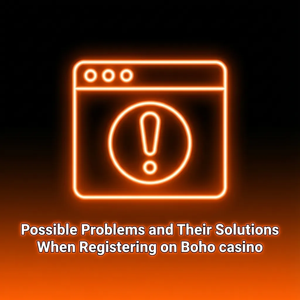 Illustrated Boho casino signup help table listing common registration problems and brief step‑by‑step solutions